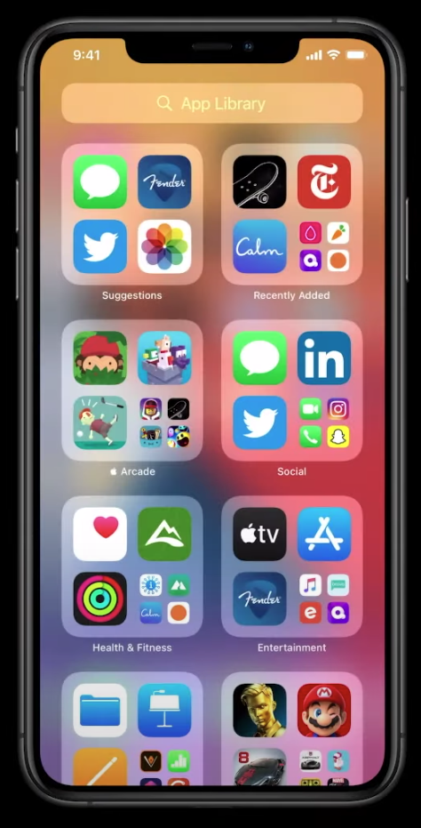 The new App Library screen in iOS 14.