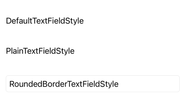 A screenshot of the different text field styles.